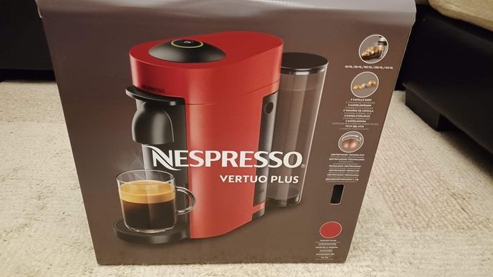 Nespresso vertuo machine, cherry red in original box