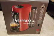 Nespresso vertuo machine, cherry red in original box