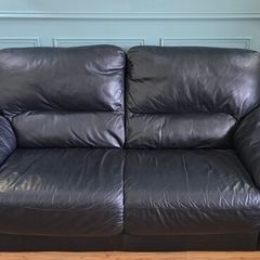 Leather 3 and 2 seater sofa