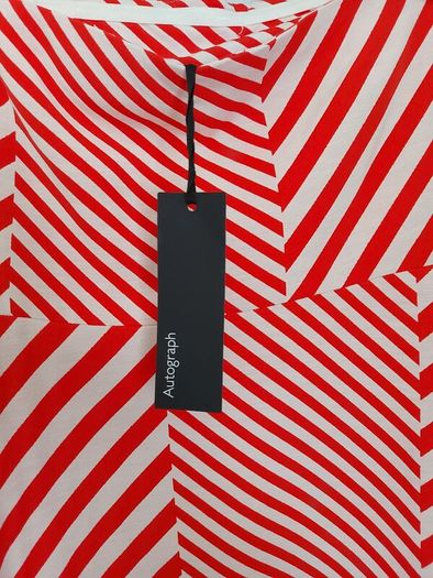 M&S Autograph red and white strapless dress