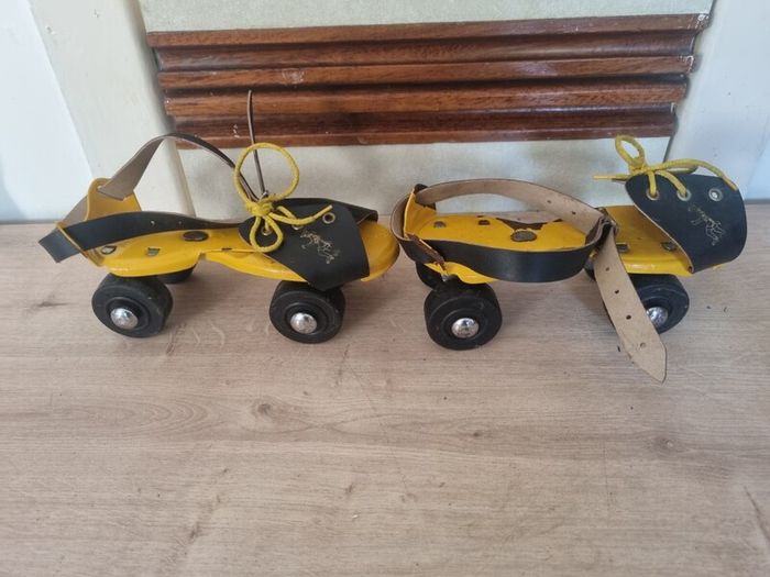 Vintage 1960s Lace Up Junior Roller Skates