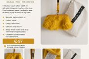 Sisley Yellow Rabbit Fur Bag