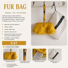 Sisley Yellow Rabbit Fur Bag
