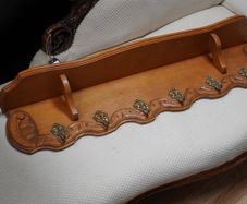 French Carved Oak Wall Coat Rack