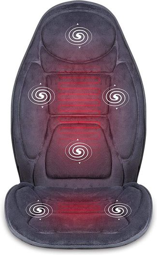 Vibration Massage Chair with Heat - 6 Vibrating Massage Motors, 3 Heat Levels, Back Massager, Massage Seat Cushion, Massage Chair Pad for Home Office use