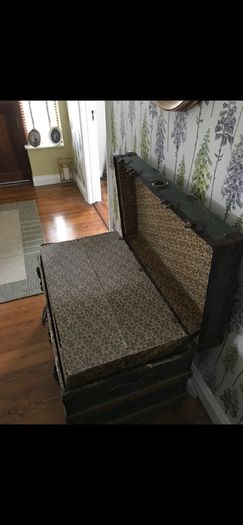 Antique 1912 Trunk with Original Stamp plate