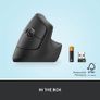 Lift Vertical Ergonomic Mouse, Wireless, Bluetooth or Logi Bolt USB receiver, Quiet clicks, 4 buttons, compatible with Windows/macOS/iPadOS, Laptop, PC - Graphite Image 8