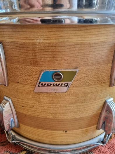 Ludwig 3 ply 70s Butcher Block and LM402 6.5 Supraphonic Snare - Blue Olive Drums Kit Led Zeppelin