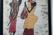 picture These 3 pieces are original East African batik textiles on fabric, signed by the artist Uwinnie (a well-known mid-to-late 20th-century artisan/studio artist producing African figurative batik art)