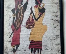 picture These 3 pieces are original East African batik textiles on fabric, signed by the artist Uwinnie (a well-known mid-to-late 20th-century artisan/studio artist producing African figurative batik art)