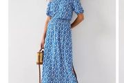 v by very curve be Blue and White and White Bardot summer dress
