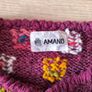 AMANO Vintage Colourful Chunky Knit Cardigan Purple Boho Patchwork Floral Jumpe Image 3