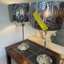 Two Bedside Lamps - chrome stands with black chiffon pleated shades with crystals. Still in wrapping, never used. Image 4