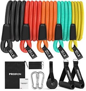 nti-Break Resistance Bands Set, Exercise Bands for Men Women with 5 Fitness Tubes, 2 Foam Handles, 2 Ankle Strap, Door Anchor for Strength Workouts, Yoga, Stretch, Physio Home Gym Equipment