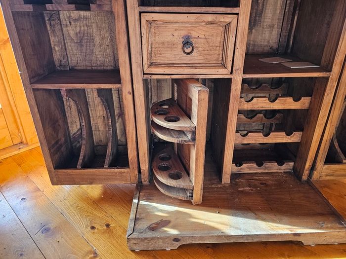Solid Pine Fold out Home Bar/Drinks Cabinet