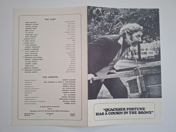 1970 Quackser Fortune Has A Cousin In The Bronx Press Kit/Pressbook Gene Wilder