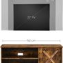 TV cabinet, TV table, TV shelf, for TVs up to 43 inches, rustic country house style, 2 open compartments, vintage brown Image 4