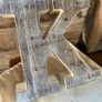 New 16cm x 15cm x 3cm washed wood effect K with lights in monogrammed gift bag Image 5