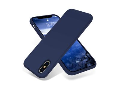 Liquid Silicone Case For iPhone XS Max Luxury Thin ShockProof Soft Phone Cover Blue - FHT6IPXSMLK