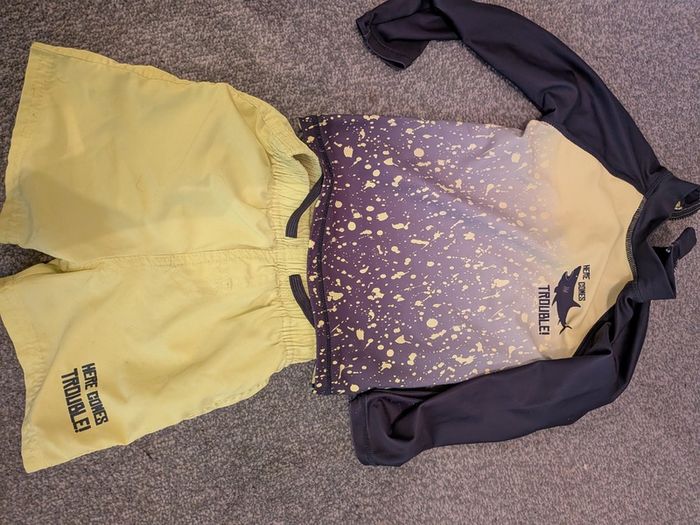 Boys rash guard and shorts 18-24 months