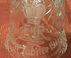 crystal glass bell, silver jubilee