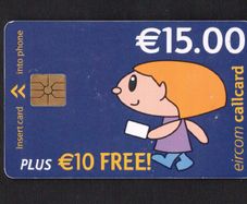 2002 Ireland EUR15 plus EUR10 free Simply Talk" Callcards were final definitive range (Gemplus) Call Card used. Telecom Eireann Card Number 1293