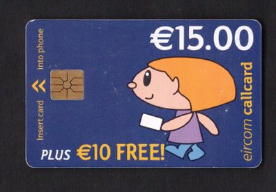 2002 Ireland EUR15 plus EUR10 free Simply Talk" Callcards were final definitive range (Gemplus) Call Card used. Telecom Eireann Card Number 1293