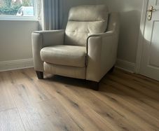 Electric recliner armchair, real leather