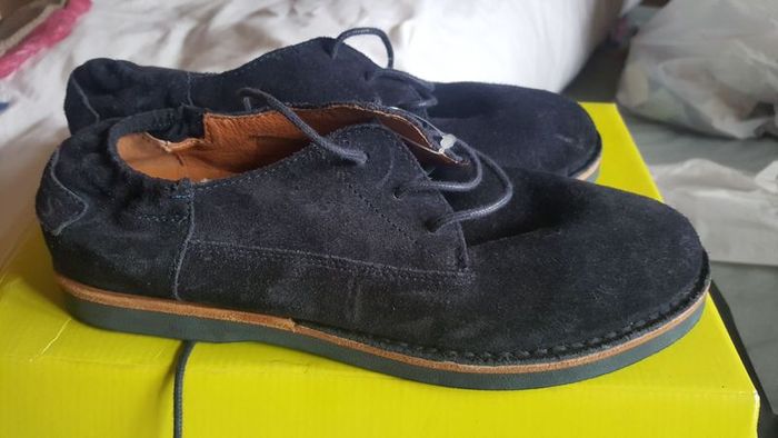 designer shabbies navy swede shoes