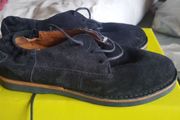 designer shabbies navy swede shoes