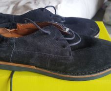 designer shabbies navy swede shoes