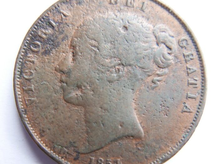 Queen Victoria Large Copper Penny 1855, British Coins, Victorian Coin