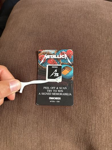 metallica fan card