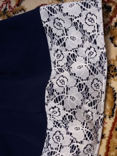 Designer Dress uk8 as new navy with lace