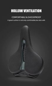 Bike Saddle Breathable Big Butt Cushion Leather Surface Seat Mountain MTB Hybrid Bicycle Shock Absorbing Hollow Cushion