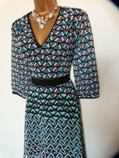 Karen Millen Geometric Asymmetric Dress - Multicolour