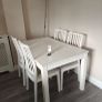 IKEA white table and 4 chairs Image 2