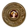 Set of 4 Antique French Brass/Hand-Painted Porcelain Wall Plaques Image 5