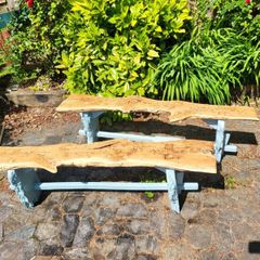 Garden Furniture, Oak Table Yew Benches