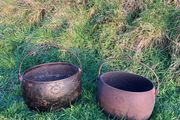 Antique Pair of Kendrick &amp; Sons Cast Iron Pots