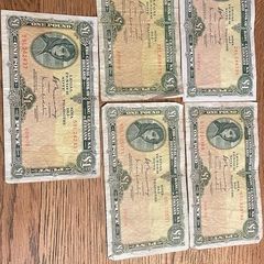 5 one pound lady lavery 1976 bank notes