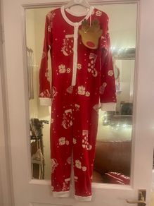 Leigh tucker Christmas nollaig Shona onesie all in one pyjamas