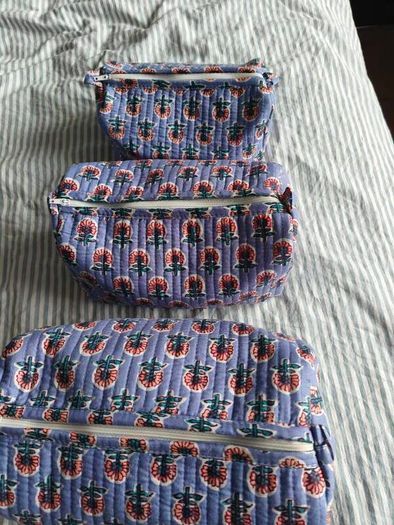 Cotton Printed makeup bag (set of 3)