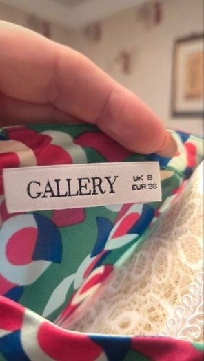 Gallery Geo Print Blouse  Size UK 8 EU 36  Colourful Long Sleeve Top
