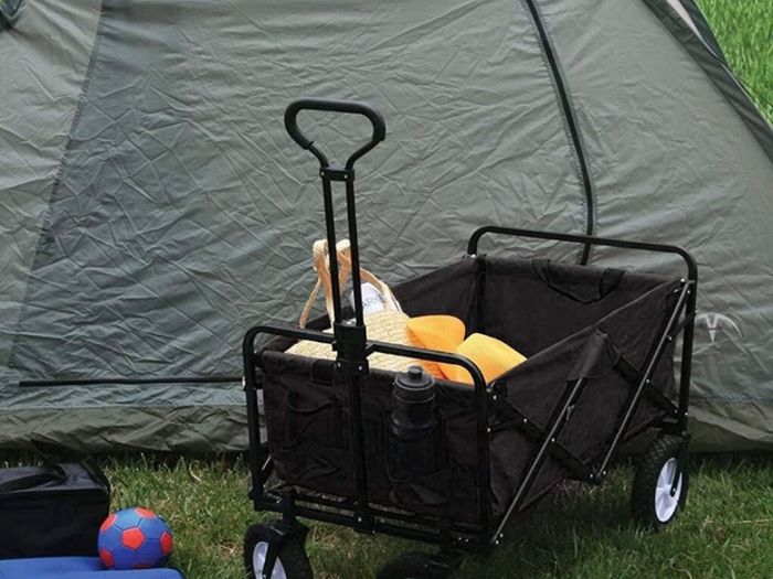 Folding Camping Cart Garden Wagon 4 Wheeled Collapsible Festival Trolley, Portable Garden Cart & DIY Waste Wagon - 150KG Capacity (FREE POSTAGE)
