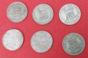 England 6 X 1920's 50% Silver Sixpence Coins
