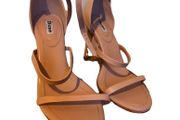 DUNE nude leather heeled sandal