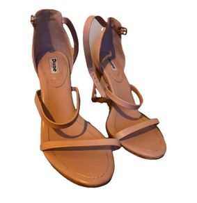 DUNE nude leather heeled sandal