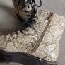 D.Franklin Snake Print Combat Boots / Chunky Platform Lace-Up Size 40 Image 2