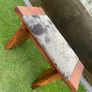 solid wood bench with high quality cowhide Image 2
